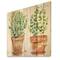 Designart - Two Green House Plants In Orange Flower Pots - Traditional Print on Natural Pine Wood